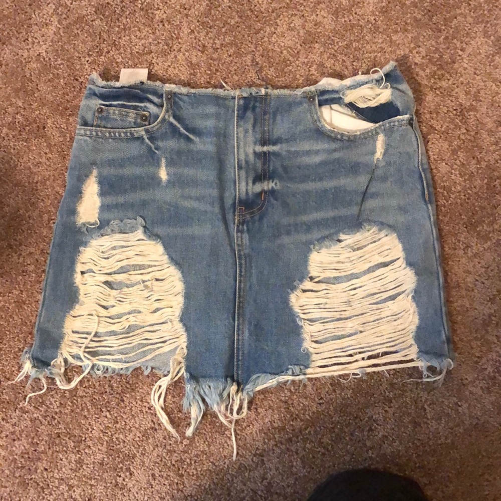 Ripped Jean Skirt from LF!